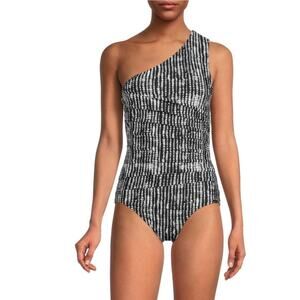 Calvin Klein MACY'S One Shoulder Pleated One Piece Swimsuit 6 NEW